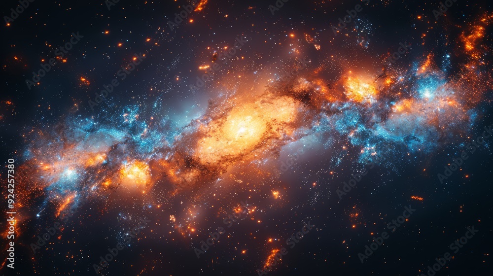 a starry nebula and galaxies are seen through a shattered wall, illustrating a powerful contrast between the broken structure and the lively cosmic display. a starry nebula and galaxies are seen through a shattered wall, illustrating a powerful contrast between the broken structure and the lively cosmic display.