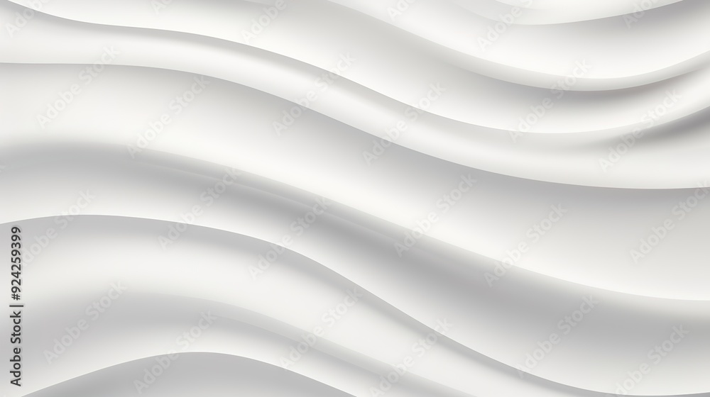 Obraz premium Abstract white background with soft curved lines.