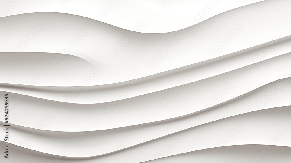 Fototapeta premium Abstract white background with soft, wavy lines.