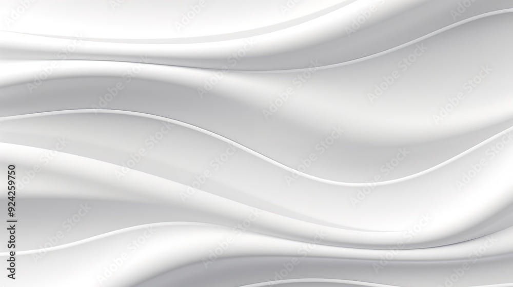 Fototapeta premium Abstract white background with soft, flowing waves.