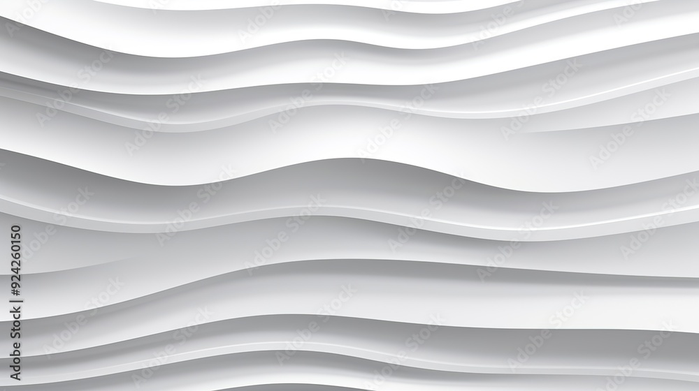 Obraz premium Abstract white background with wavy layers.