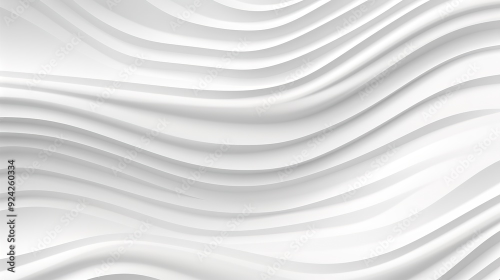 Obraz premium Abstract white background with wavy lines.