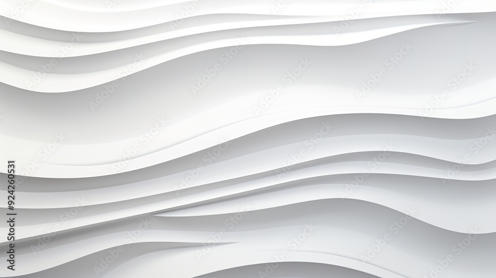 Obraz premium Abstract white background with wavy lines.