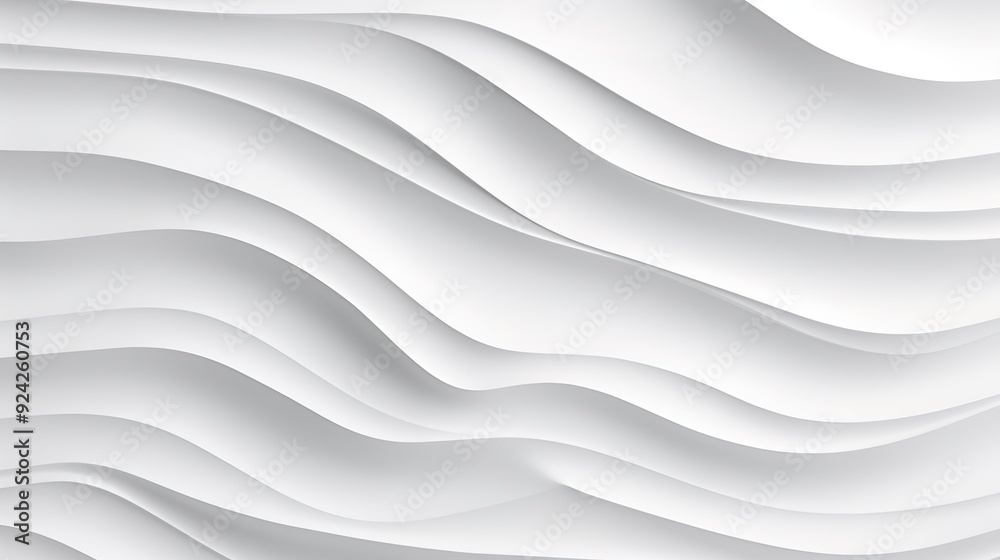 Obraz premium Abstract white background with wavy lines.