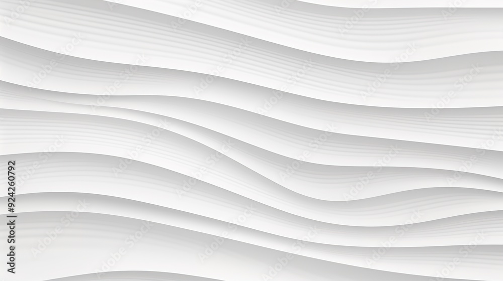 Obraz premium Abstract white background with wavy lines.