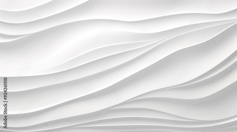 Obraz premium Abstract white background with wavy lines.