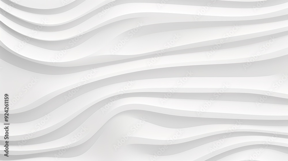 Fototapeta premium Abstract white background with wavy lines.
