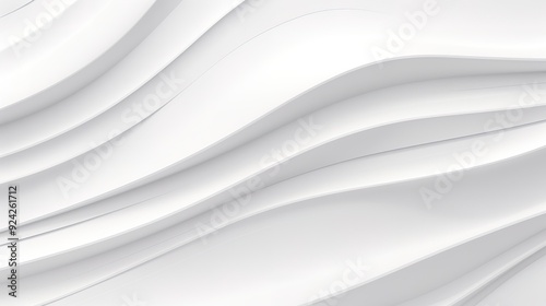 Abstract white curved background with 3D effect.