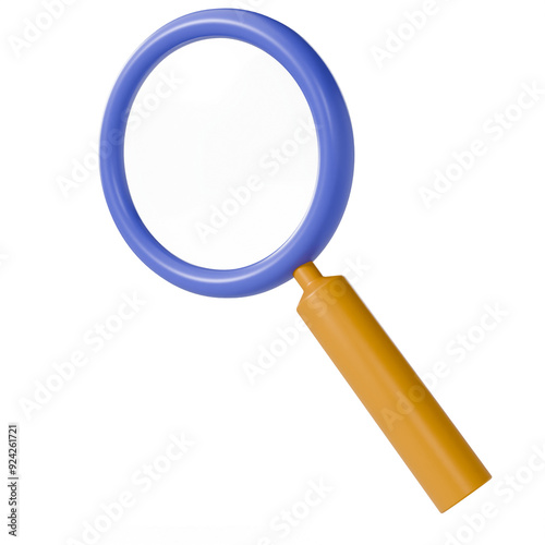 magnifying glass3d icon. education icons. science. school. 3000x3000px. photo