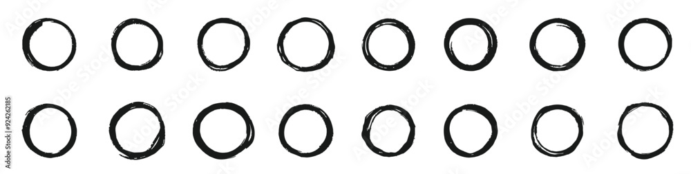 Set of black grunge circles shapes, Grunge Circle Collection Set of black grunge circles shapes, Grunge Circle Collection