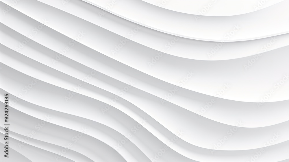 Fototapeta premium Abstract white curved lines background.