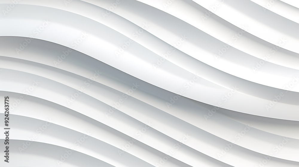 Fototapeta premium Abstract white curved lines background.