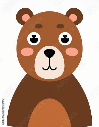 vector illustration of a cute litte bear, isolated on white background. Painting for children books