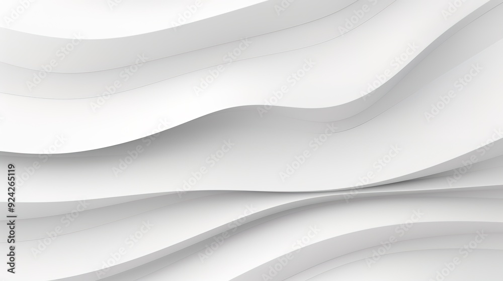 Fototapeta premium Abstract white curved lines background.