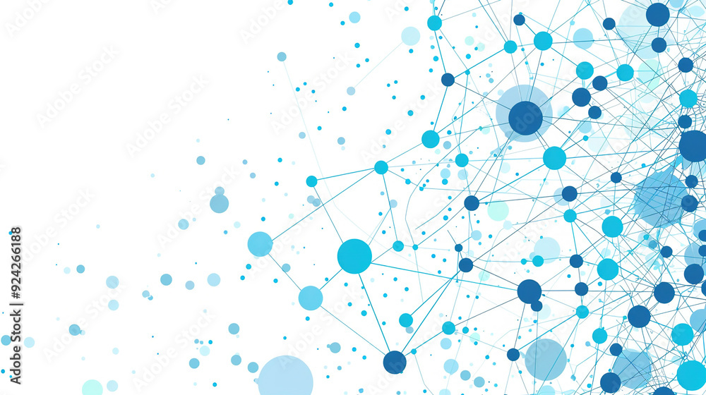 abstract line and dot background for presentation on a white and blue color