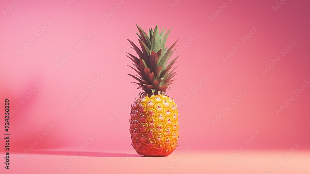vibrant pineapple on a pink pastel background for creative fruit presentations vibrant pineapple on a pink pastel background for creative fruit presentations