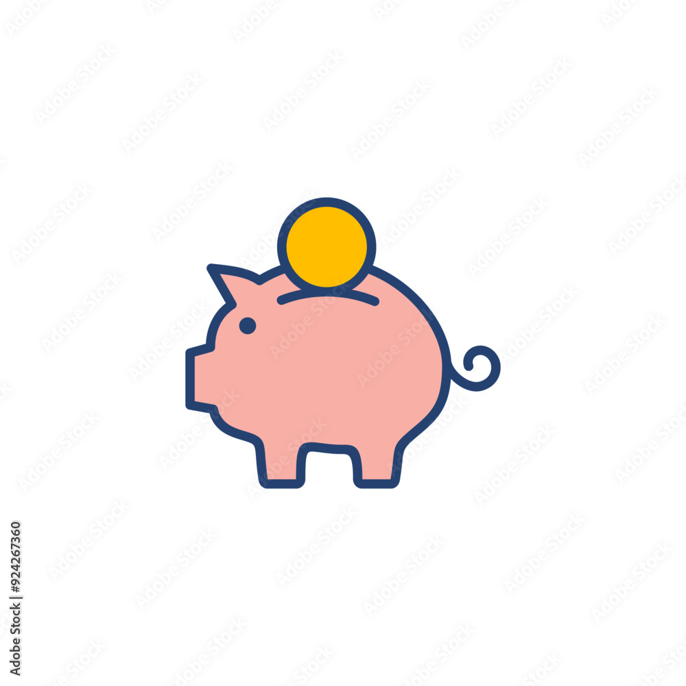 Piggy bank icon vector. piggy money icon