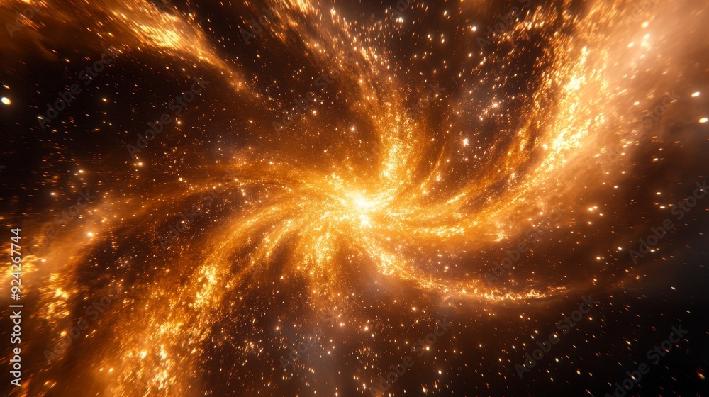 Obraz premium Golden Spiral Galaxy