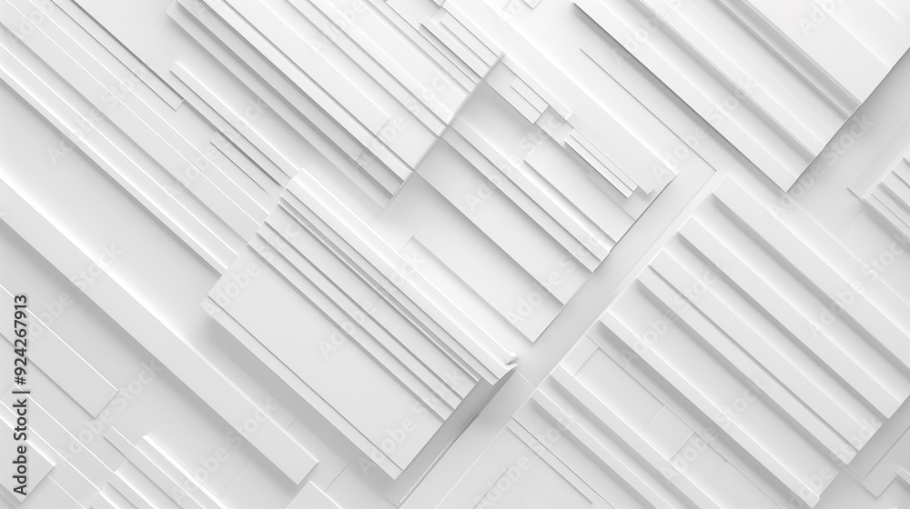 Obraz premium Abstract white geometric background with intersecting lines and planes.
