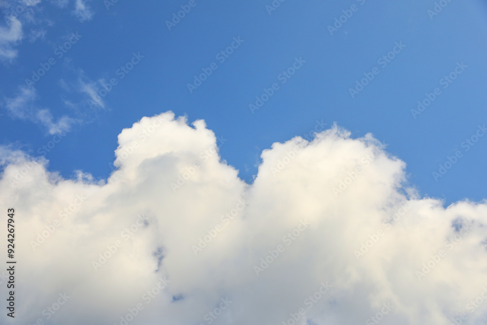 Picturesque view of blue sky with fluffy clouds Picturesque view of blue sky with fluffy clouds