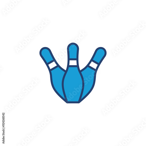 Bowling icon vector. bowling ball and pin icon. bowling pins