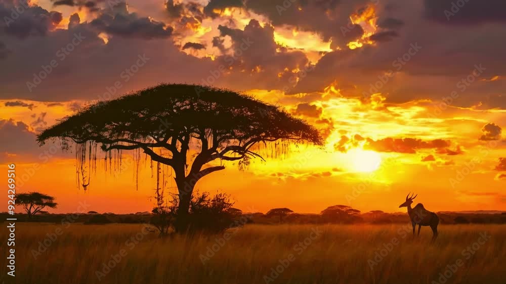 Savannah Sunset Golden Serengeti Savannah Sunset Golden Serengeti