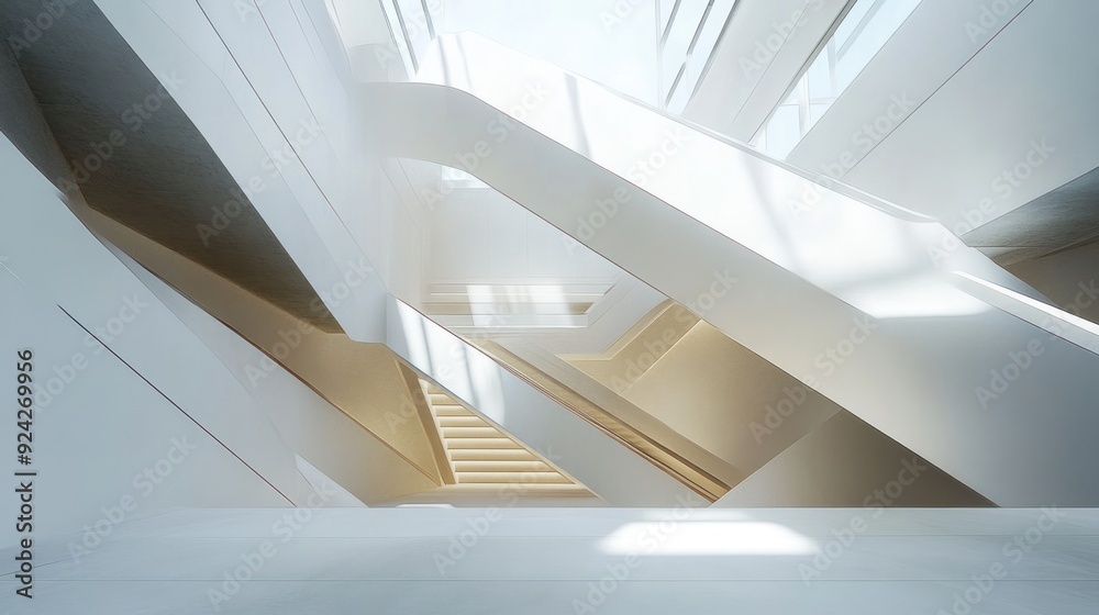 Fototapeta premium Modern Architecture Stairwell Interior