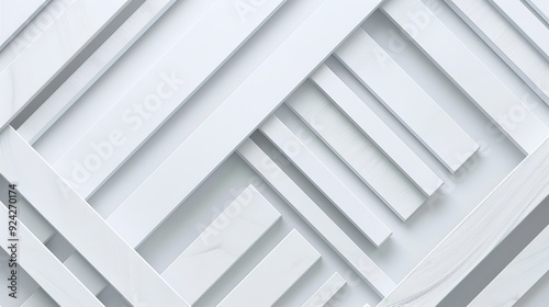Abstract white geometric shapes, minimalist modern design.