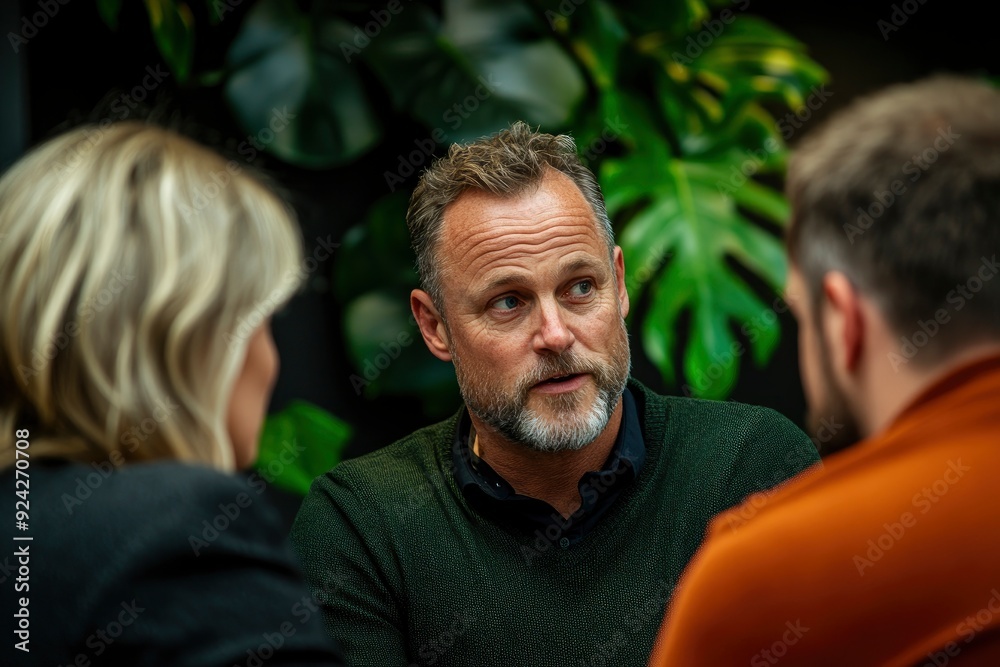 Fototapeta premium Businesspeople Discussing Ideas In A Modern Office, Collaboration At Its Best