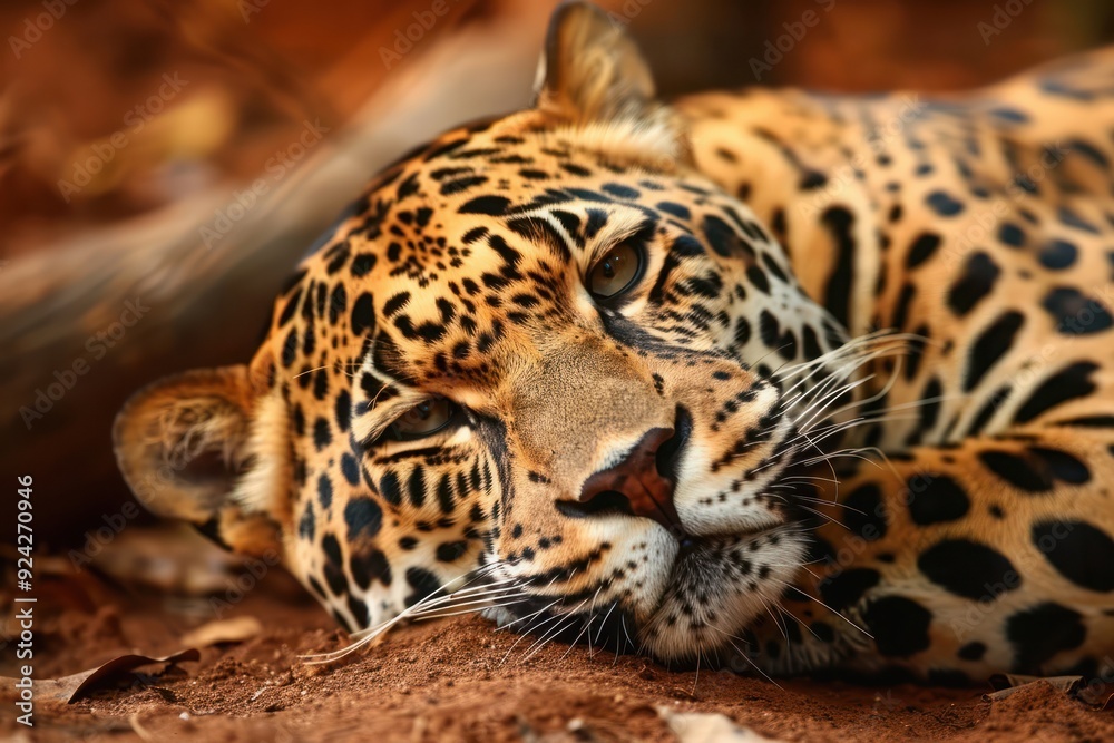 Fototapeta premium Wild leopard animal.