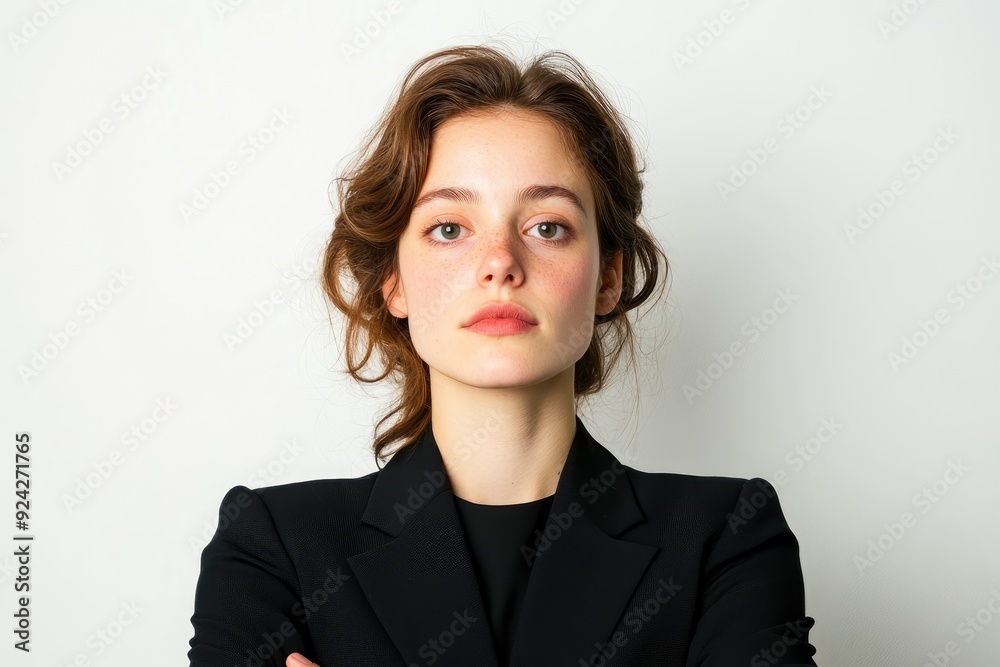 Businesswoman Isolated On A White Background, Poised And Professional Businesswoman Isolated On A White Background, Poised And Professional
