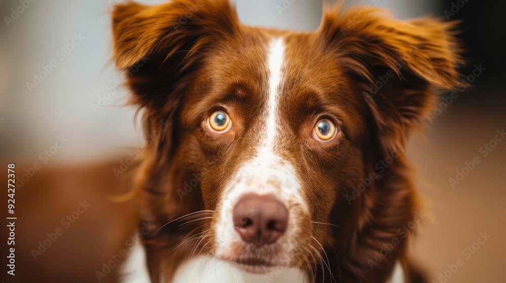 Brown Border Collie dog during visit in vet. Brown Border Collie dog during visit in vet.