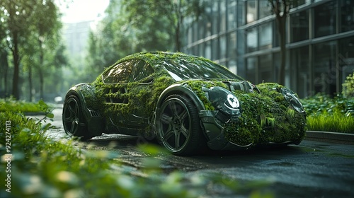 Innovative Eco-Friendly Car Design. Clean Energy Development photo