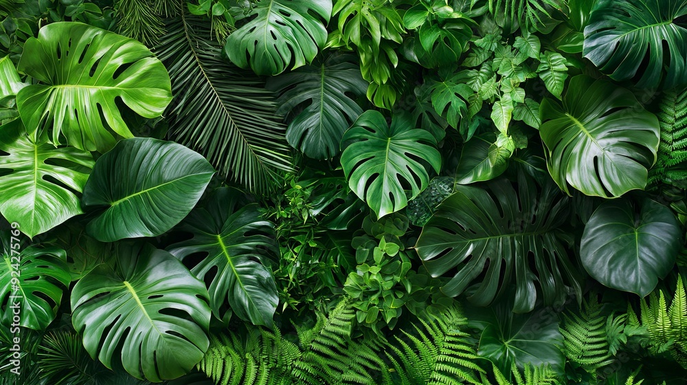 Lush Greenery in Tropical Oasis. Botanical Paradise Concept Lush Greenery in Tropical Oasis. Botanical Paradise Concept
