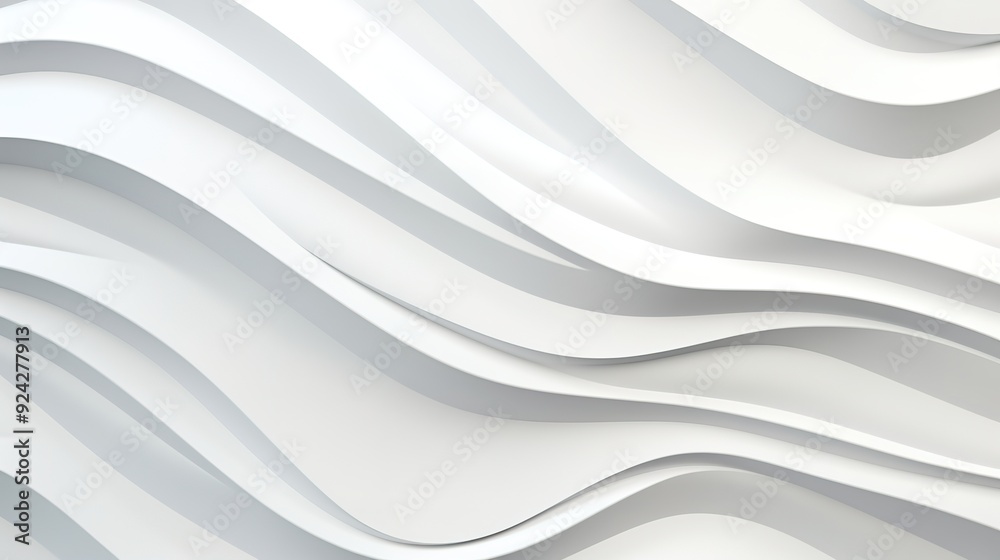Obraz premium Abstract white wavy background for modern design.