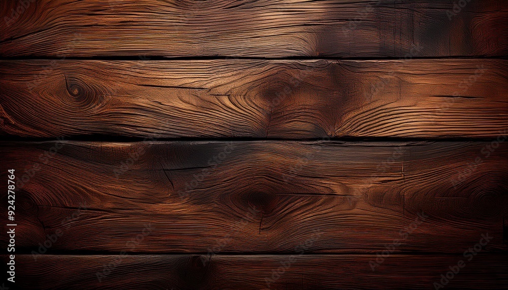 Fototapeta premium Dark brown wooden wall used for the background