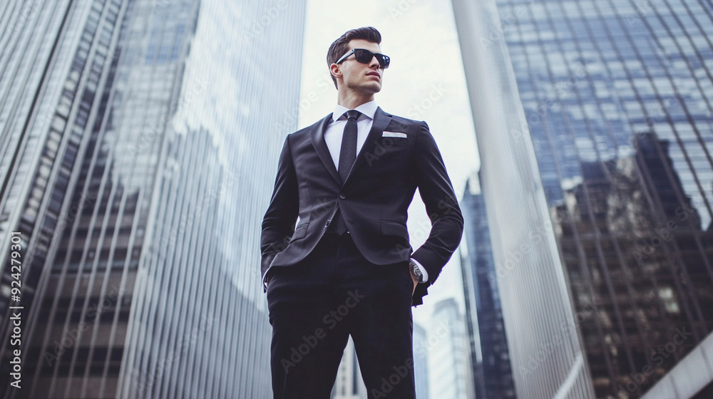 Well-groomed business young man in full height Well-groomed business young man in full height