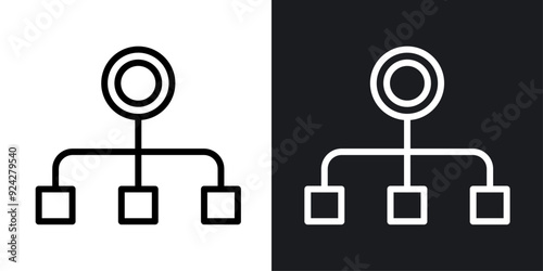 Classification vector icon set in black and white color.