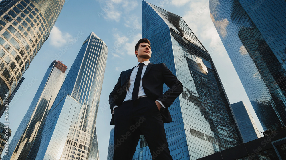 Well-groomed business young man in full height Well-groomed business young man in full height