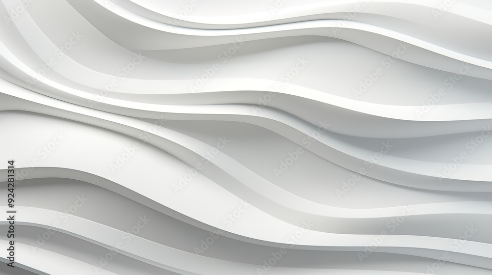 Abstract white wavy background with curved lines. Abstract white wavy background with curved lines.