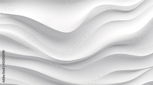 Abstract white wavy background with smooth curves.