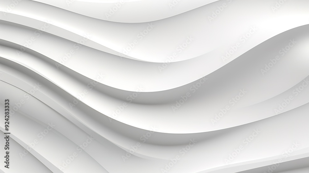 Obraz premium Abstract white wavy background with smooth curves.