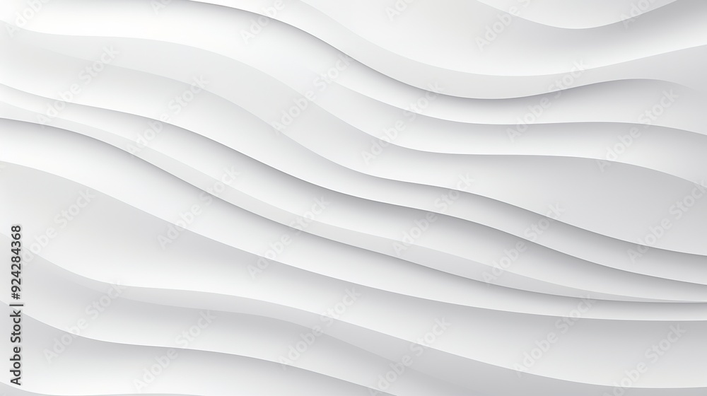 Abstract white wavy background with smooth flowing lines.