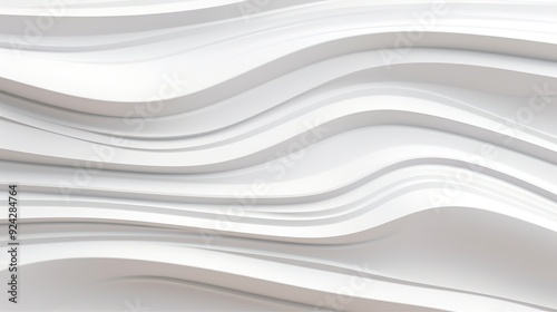 Abstract white wavy background with smooth lines.