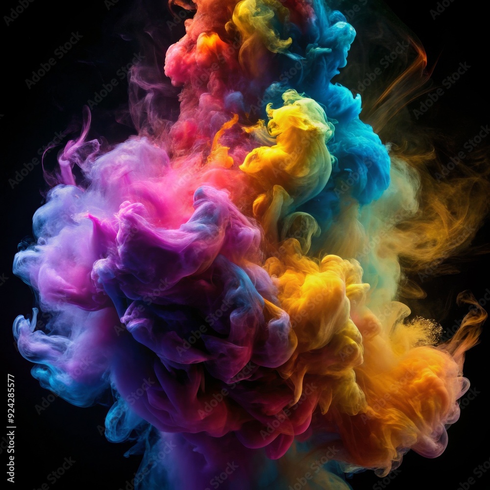 A colorful cloud of smoke with a rainbow of colors A colorful cloud of smoke with a rainbow of colors