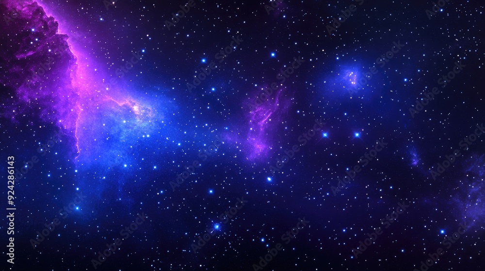 Purple and blue stars in a space background Purple and blue stars in a space background