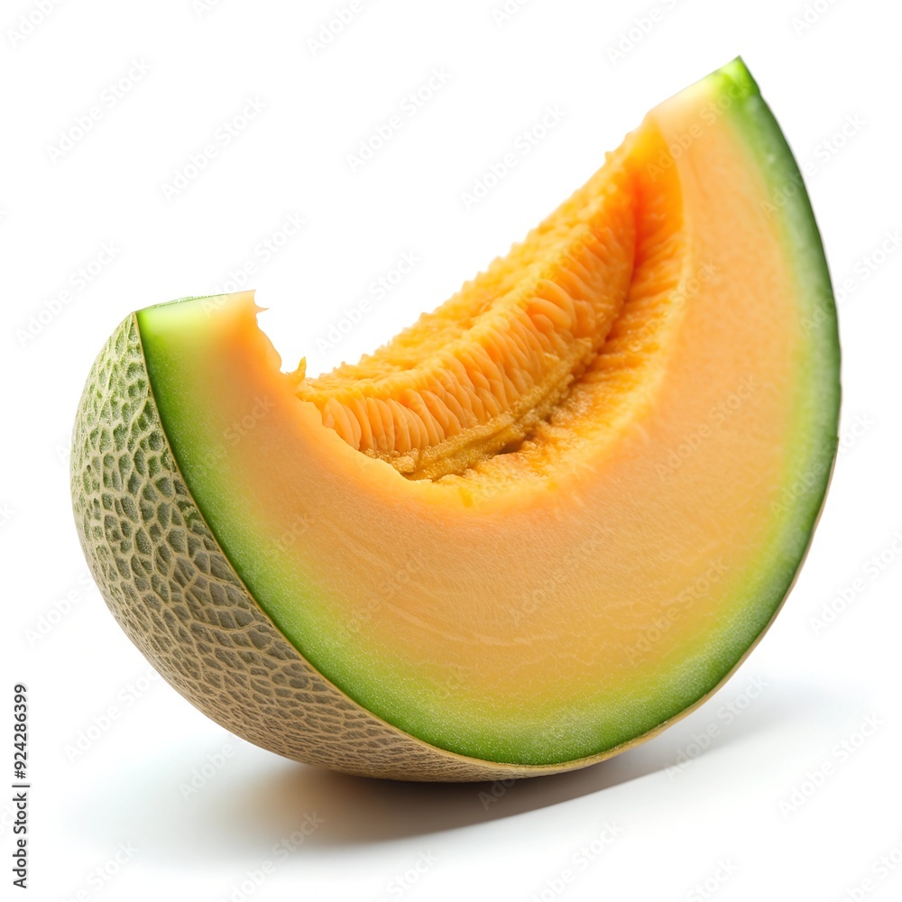slice of melon on white background slice of melon on white background