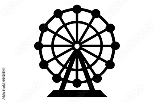 Wheel icon silhouette vector art illustration