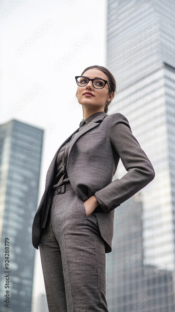 Well-groomed business young woman in full height Well-groomed business young woman in full height