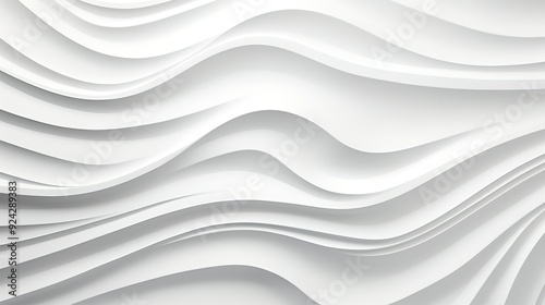 Abstract white wavy background with soft shadows.